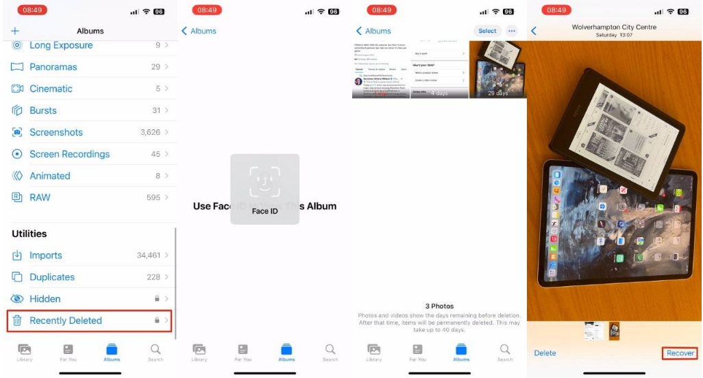 文山苹果14维修分享 iPhone14 上恢复已删除的照片 